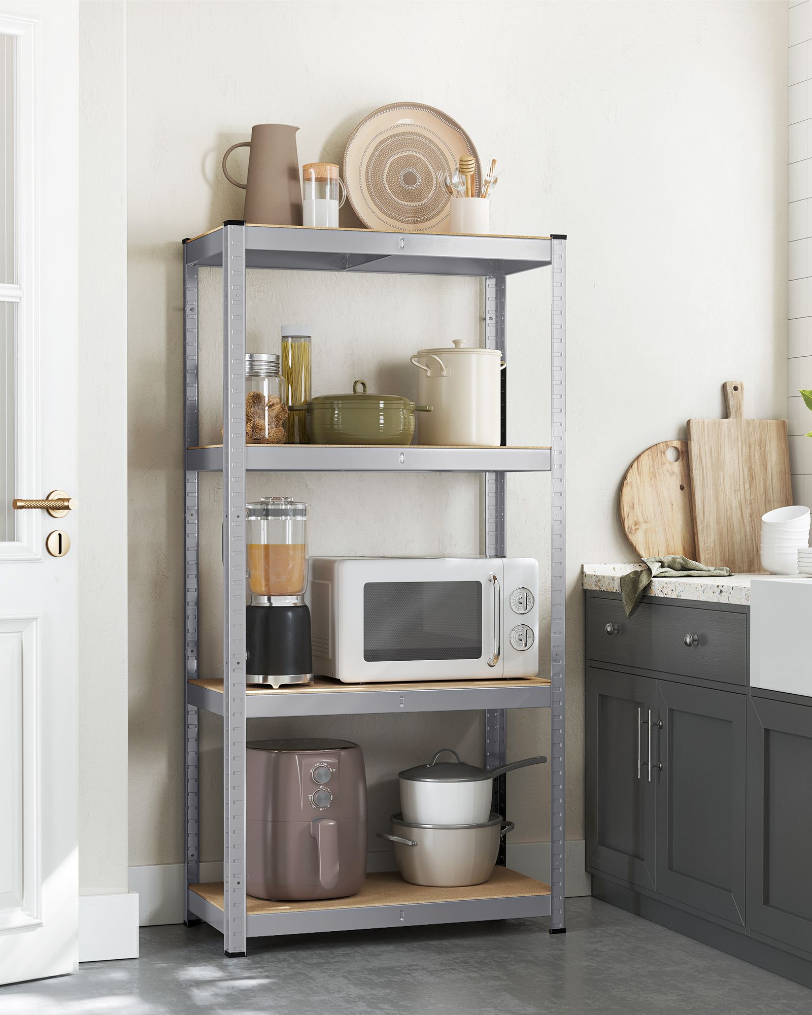 Set of 2 Heavy-Duty Steel Shelving Units - Steel - Blue - Boltless Design