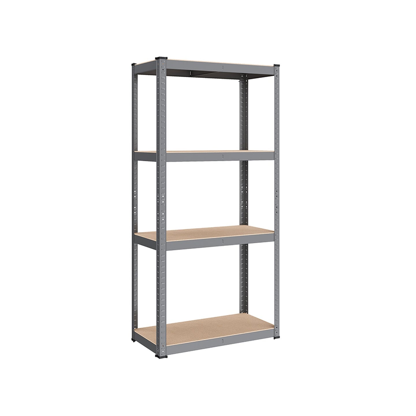 4-Tier Heavy-Duty Shelving Unit - Steel - Slate Grey - Boltless Design