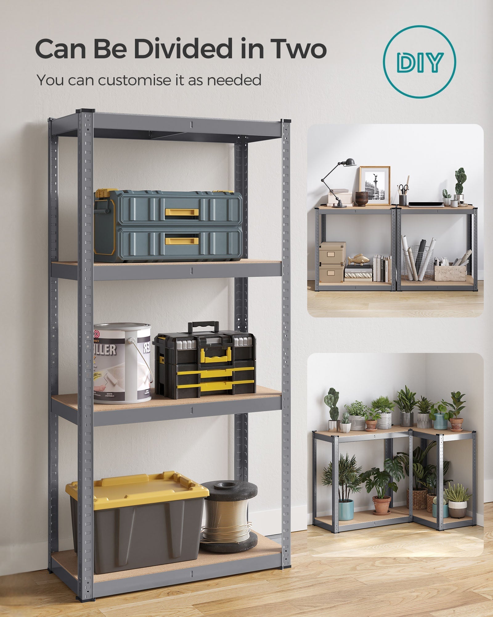 4-Tier Shelving Unit - Steel - Blue - 520 kg Capacity