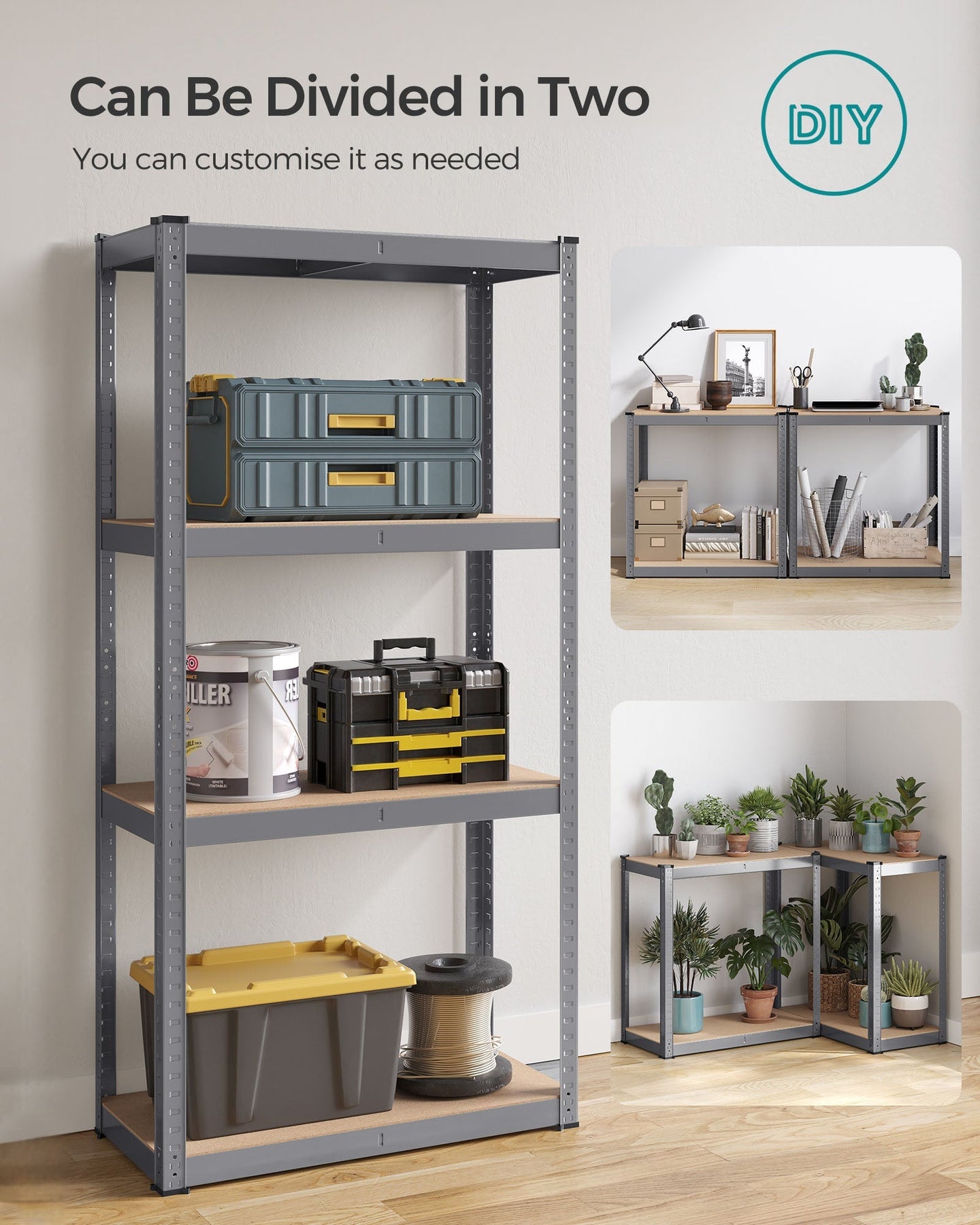 4-Tier Shelving Unit - Steel - Blue - 520 kg Capacity