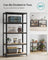 Heavy-Duty Shelving Units - Steel - Silver - Set of 2 with Adjustable Shelves and Max Load 875 kg