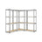 4-Tier Corner Shelf - Metal - Silver and Natural Beige