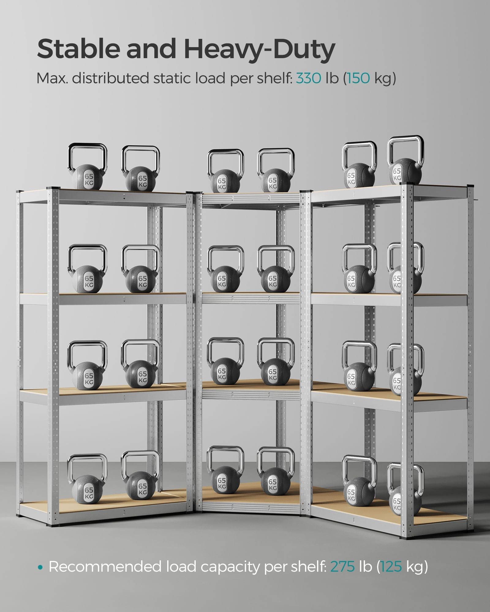 4-Tier Corner Shelf - Metal - Silver and Natural Beige