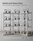 4-Tier Corner Shelf - Metal - Silver and Natural Beige