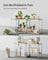 4-Tier Corner Shelf - Metal - Silver and Natural Beige