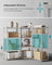 4-Tier Corner Shelf - Metal - Silver and Natural Beige