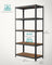 5-Tier Shelving Unit - Reinforced Steel - Black and Rustic Brown - Adjustable Shelves