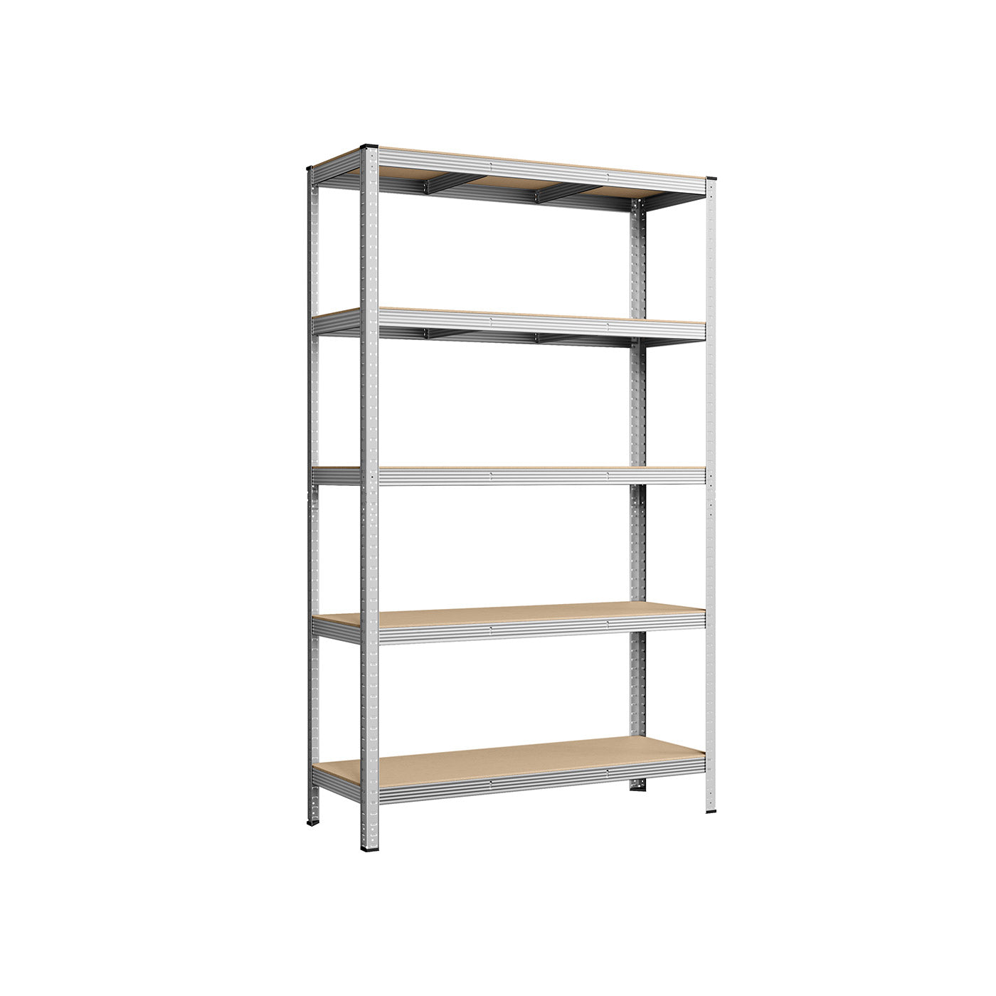 5-Tier Steel Shelving Unit - Reinforced Steel - Silver - Adjustable Shelves