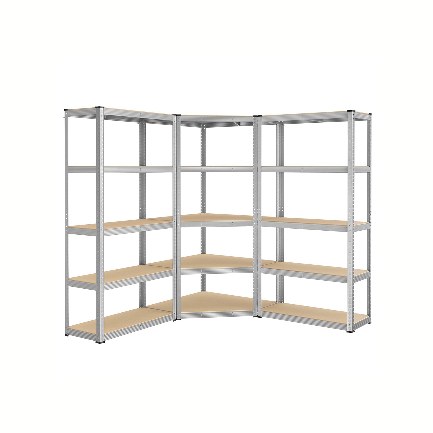 5-Tier Corner Shelf - 2625 kg Load Capacity - Heavy Duty Metal - Ink Black