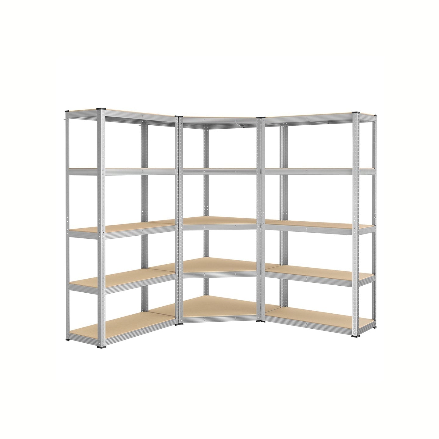 5-Tier Corner Shelf - 2625 kg Load Capacity - Heavy Duty Metal - Ink Black