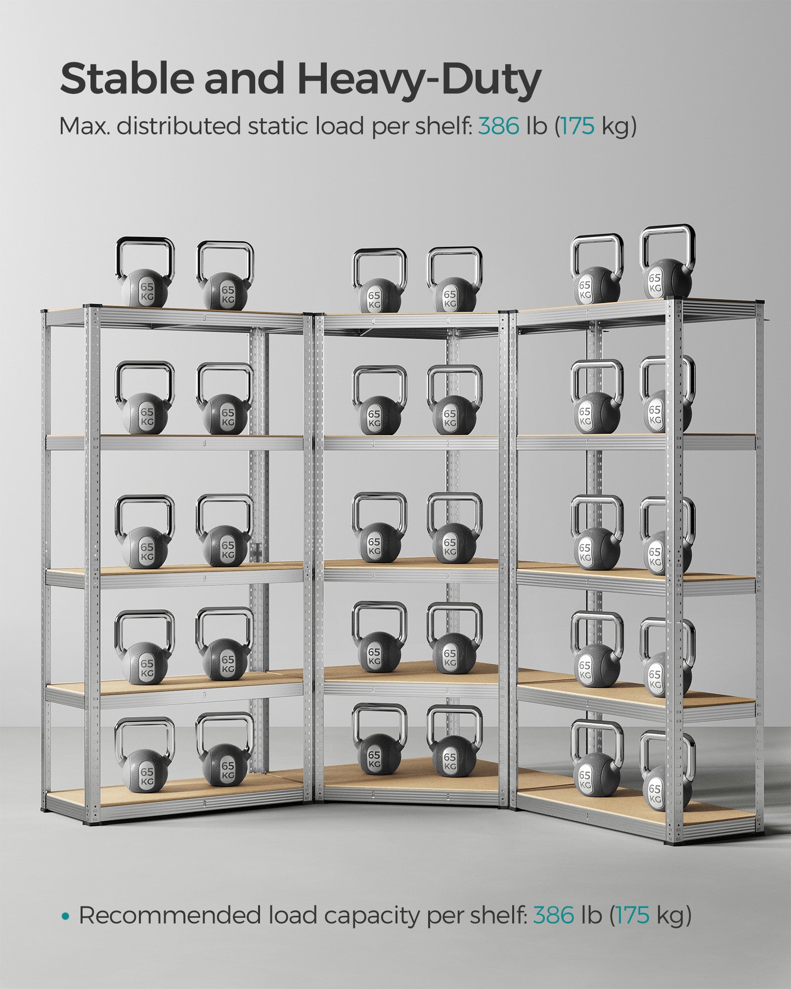 5-Tier Corner Shelf - Metal - Silver and Natural Beige