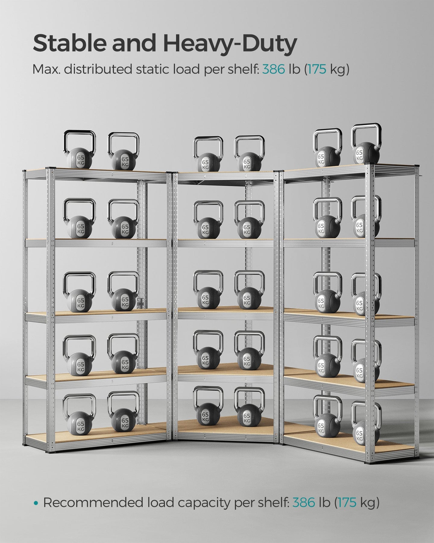 5-Tier Corner Shelf - Metal - Silver and Natural Beige