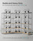 5-Tier Corner Shelf - Metal - Silver and Natural Beige