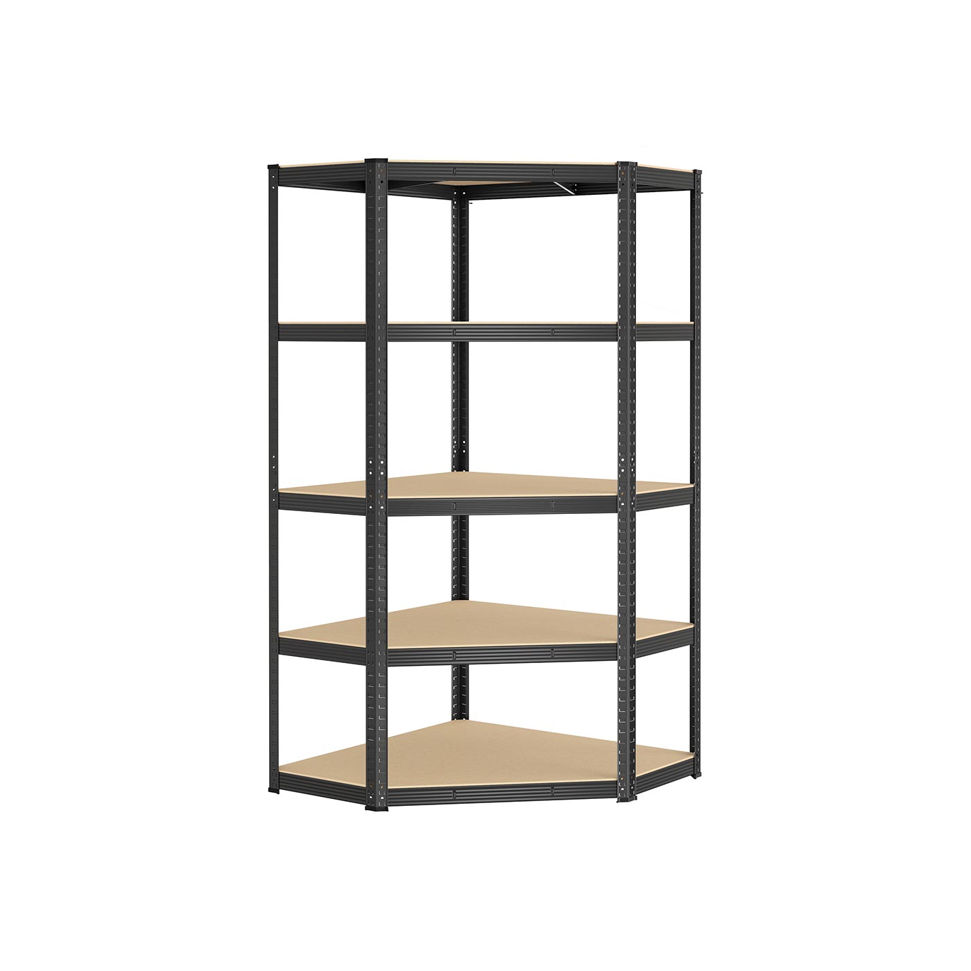 5-Tier Corner Shelf - 875 kg Load Capacity - Heavy Duty Metal - Ink Black