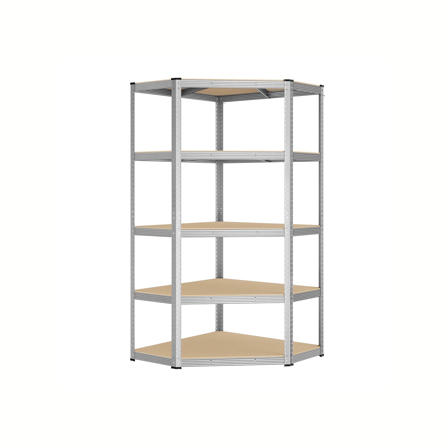 5-Tier Corner Shelf - Metal - Natural Beige - 90 cm Wide