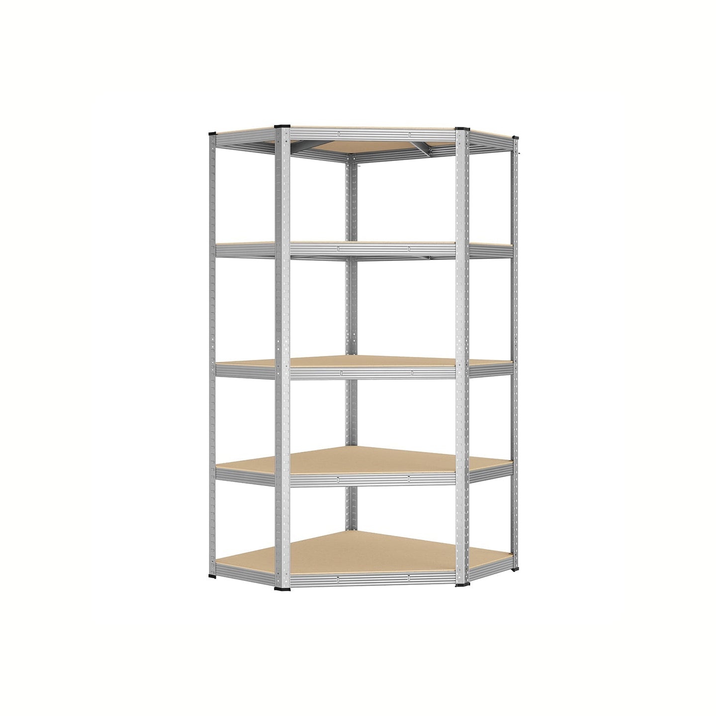 5-Tier Corner Shelf - Metal - Natural Beige - 90 cm Wide