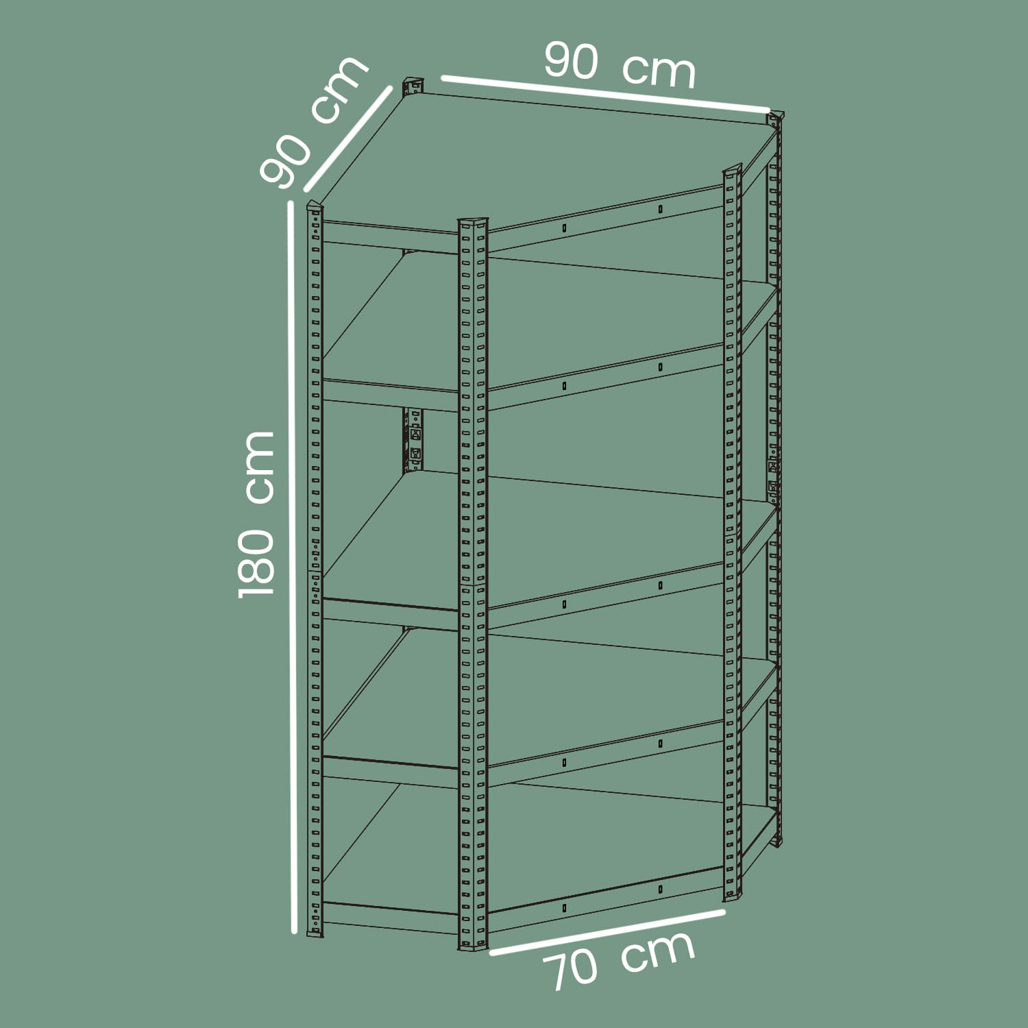 5-Tier Corner Shelf - 875 kg Load Capacity - Heavy Duty Metal - Silver and Natural Beige
