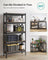 5-Tier Shelving Unit - Metal - Black - Adjustable Boltless Assembly