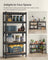 5-Tier Shelving Unit - Metal - Rustic Brown - Boltless Assembly