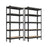 Set of 2 5-Tier Storage Shelves - Steel - Black - Adjustable
