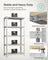 Heavy Duty Shelving Unit - Steel - Silver - Adjustable 5-Tier Design
