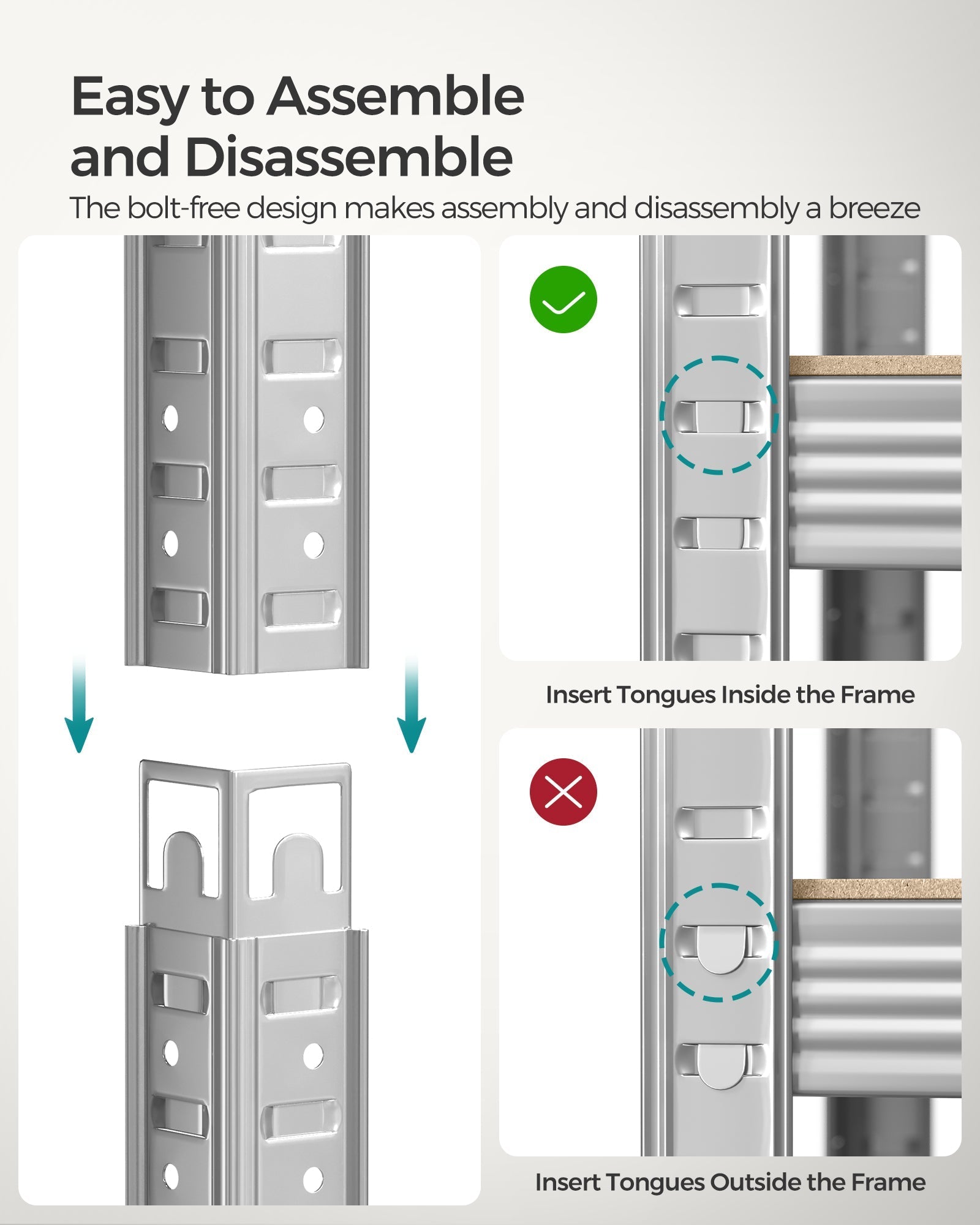 Heavy Duty Shelving Unit - Steel - Silver - Adjustable 5-Tier Design