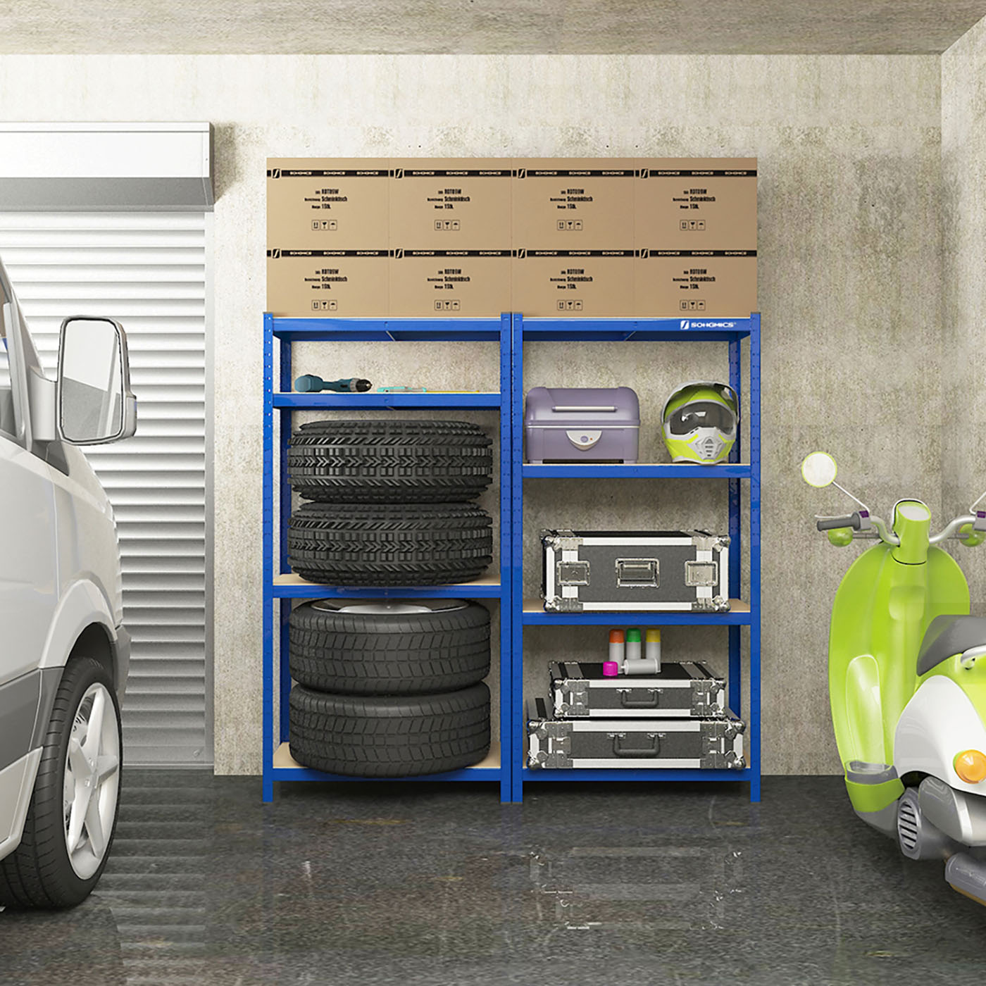 5-Tier Storage Shelf - Reinforced Steel - Silver - Adjustable Shelves