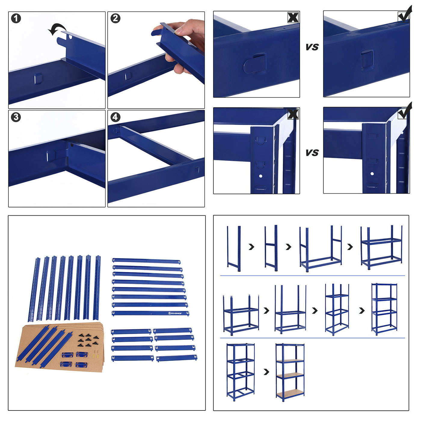 5-Tier Storage Shelf - Reinforced Steel - Silver - Adjustable Shelves