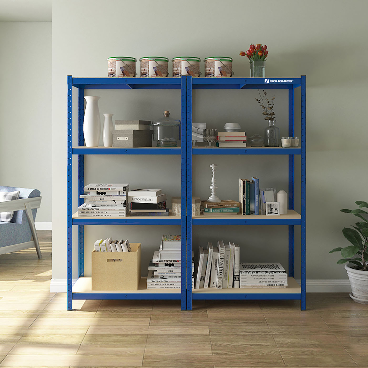 5-Tier Storage Shelf - Reinforced Steel - Silver - Adjustable Shelves