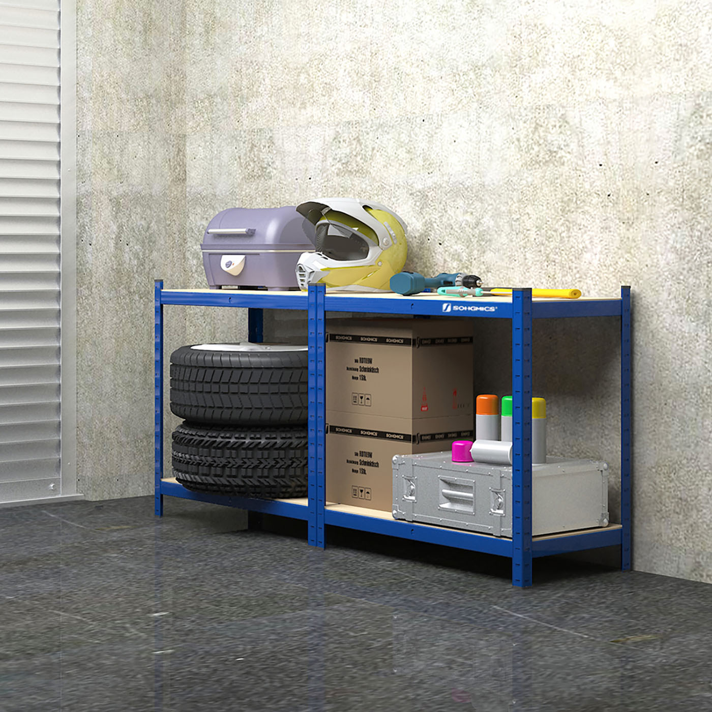 5-Tier Storage Shelf - Reinforced Steel - Silver - Adjustable Shelves