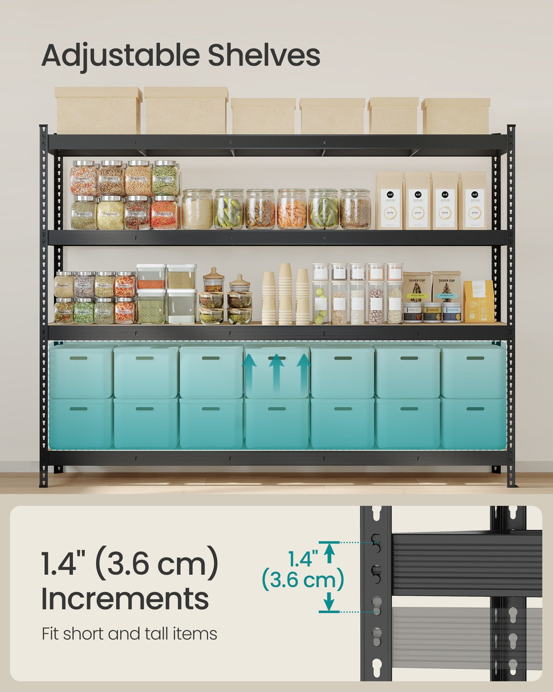 Heavy Duty Shelving Unit - 4-Tier - Steel - Max Load 2000 kg