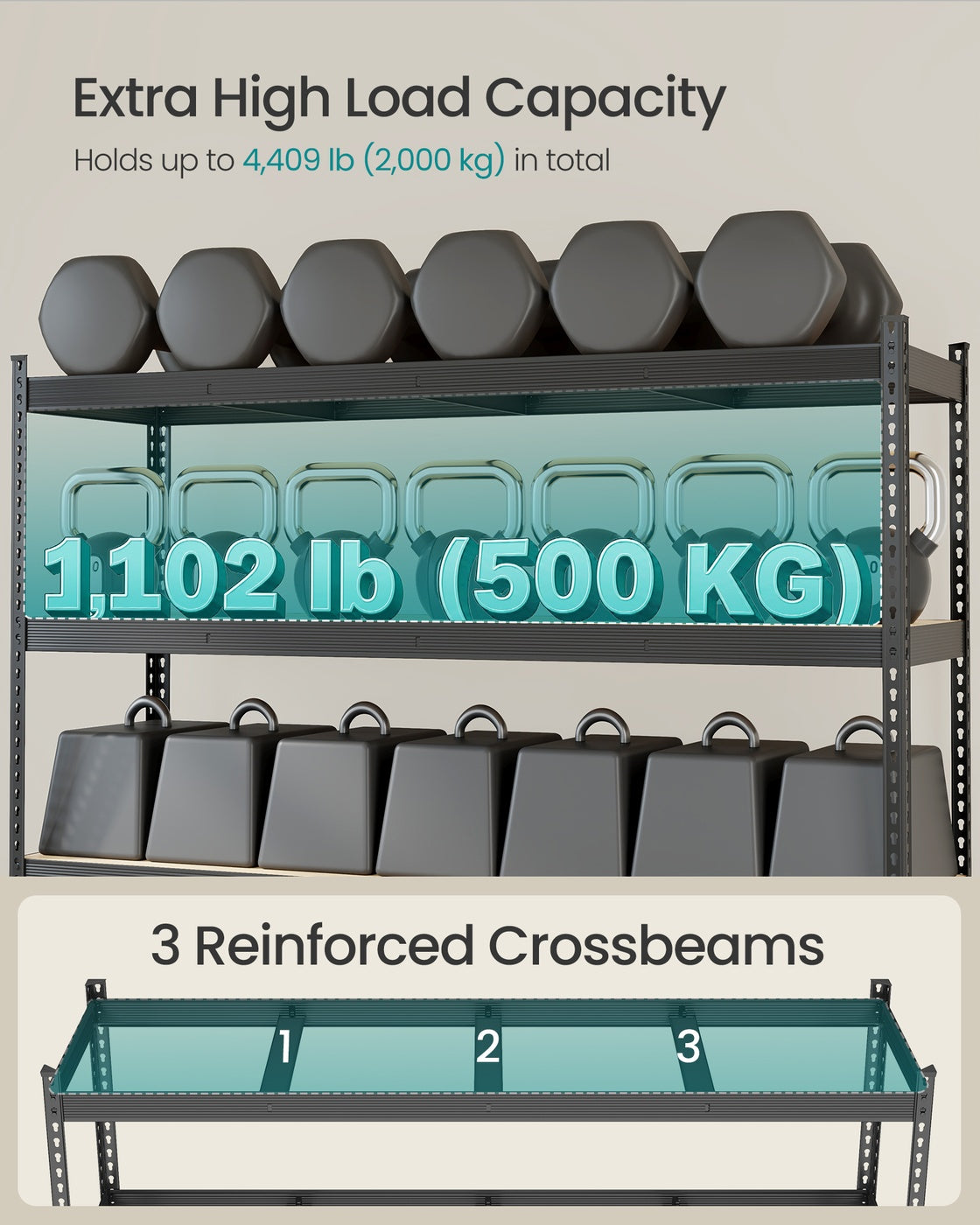 Heavy Duty Shelving Unit - 200L - Steel - 4-Tier