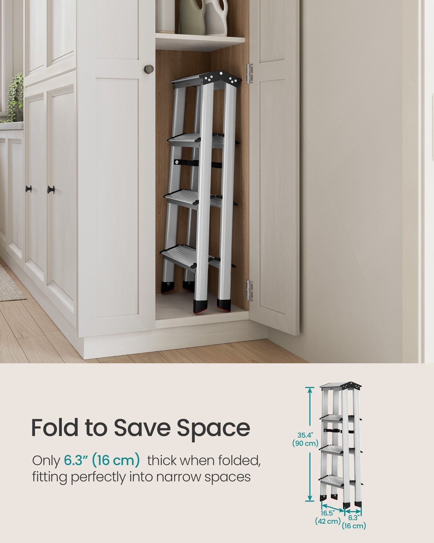 Aluminium Ladder - Silver - Lightweight
