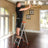 Folding Ladder - Aluminium - Black - 3 Steps with Wide Anti-Slip 12 cm Steps and Tool Tray