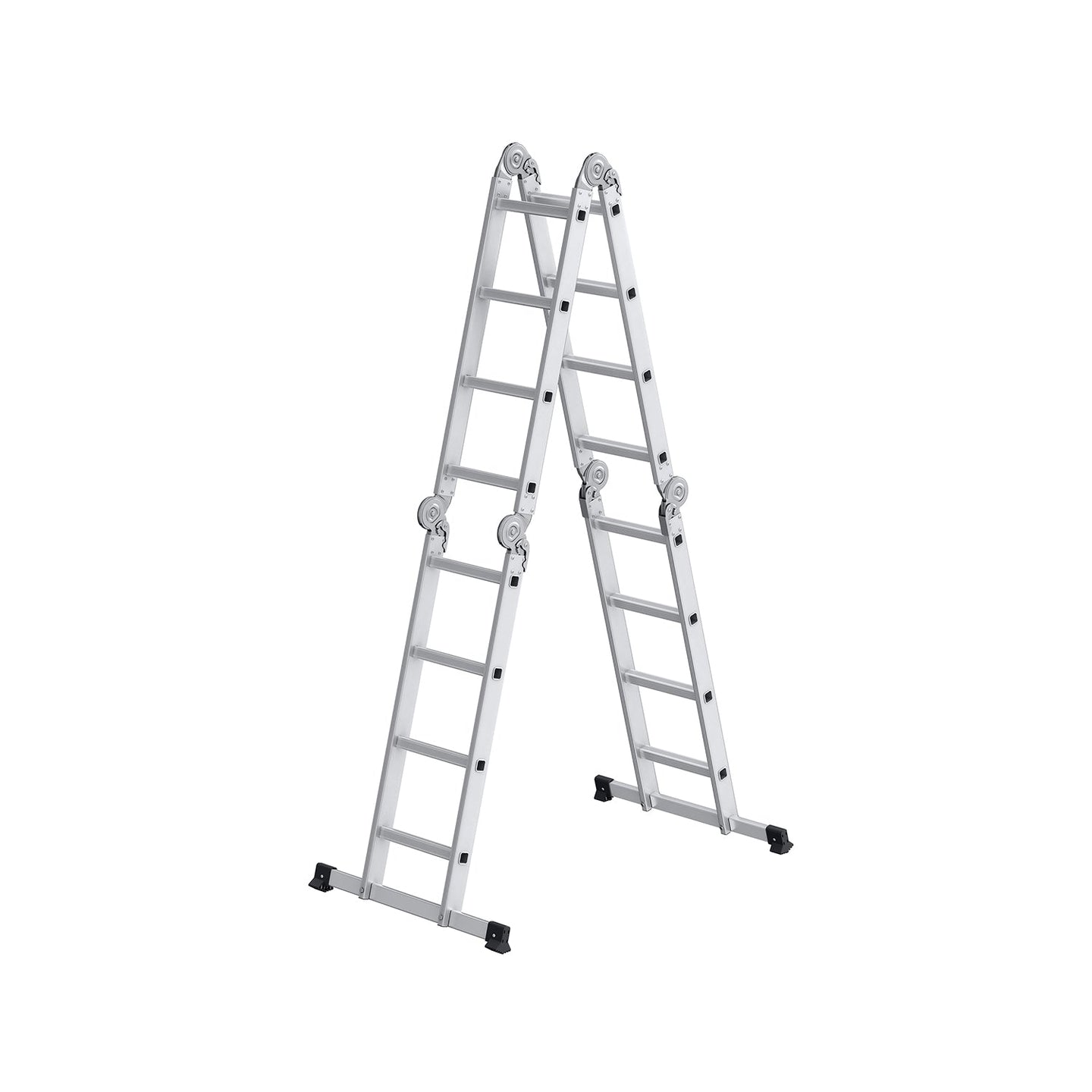 Multi-Purpose Folding Ladder - Aluminum - Silver - 16 Steps