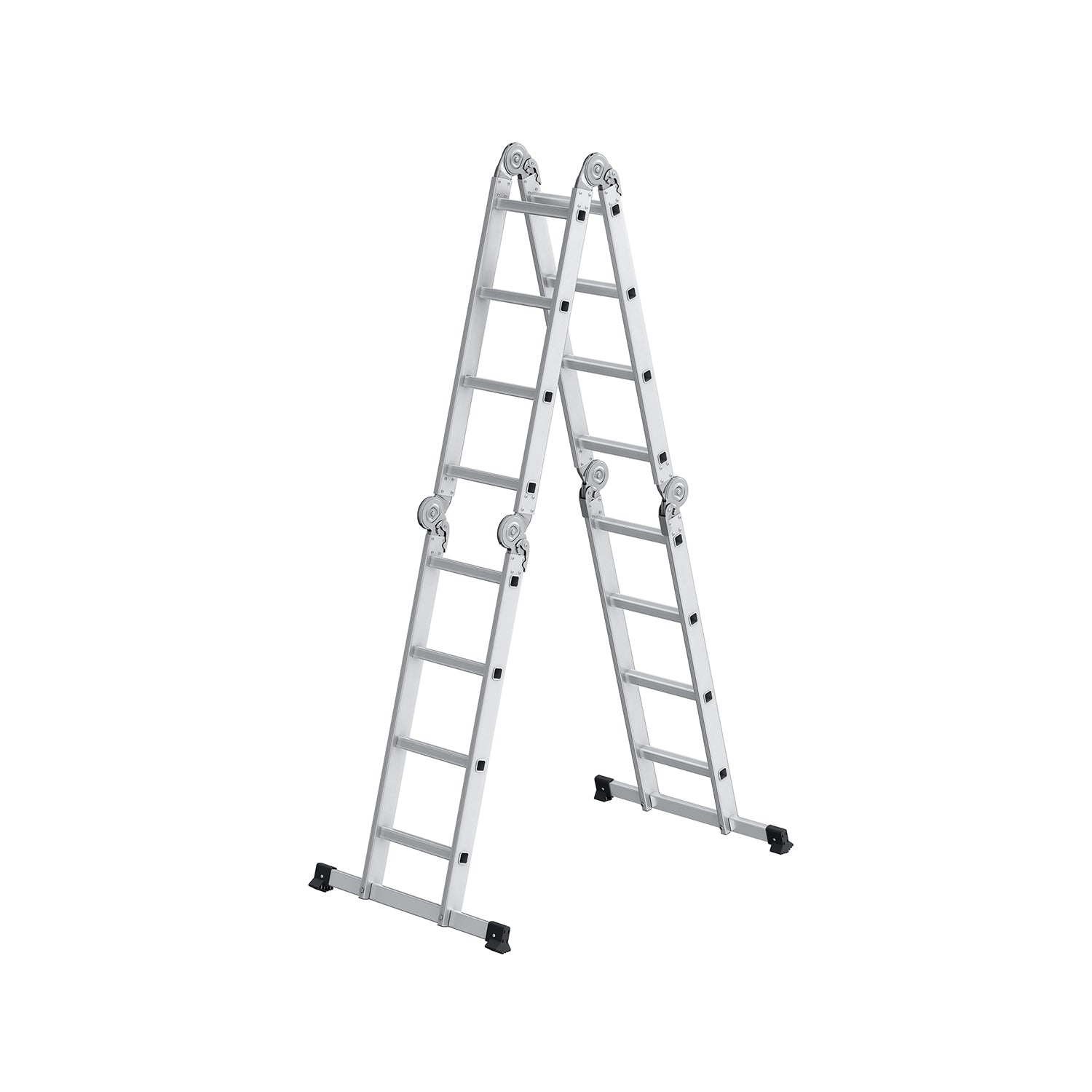Multi-Purpose Folding Ladder - Aluminum - Silver - 16 Steps