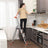 Folding Ladder - Aluminium - Black - 4-Step Design with Tool Tray and Anti-Slip Feet