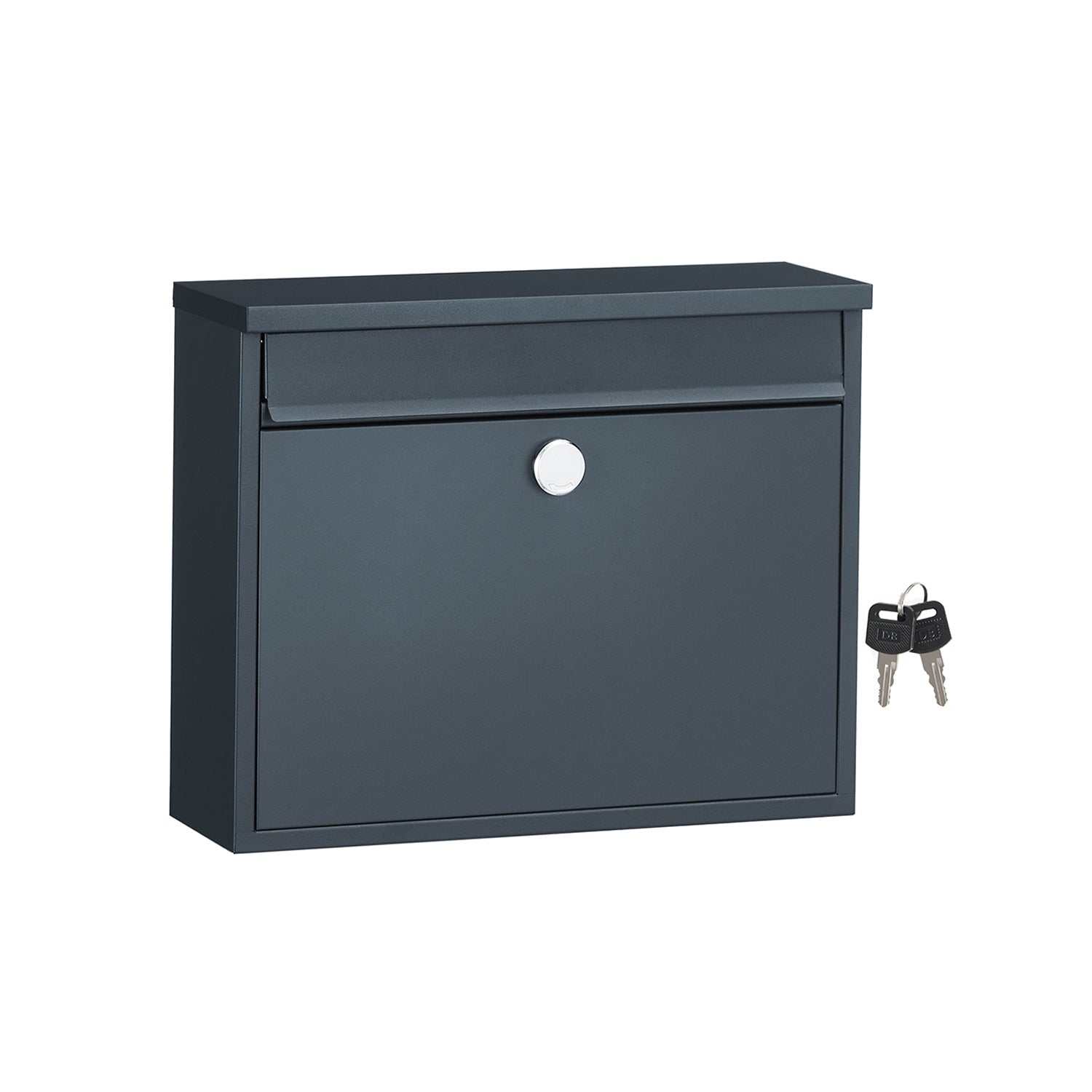 Wall-Mounted Mailbox - Metal - Black - Secure Locking System