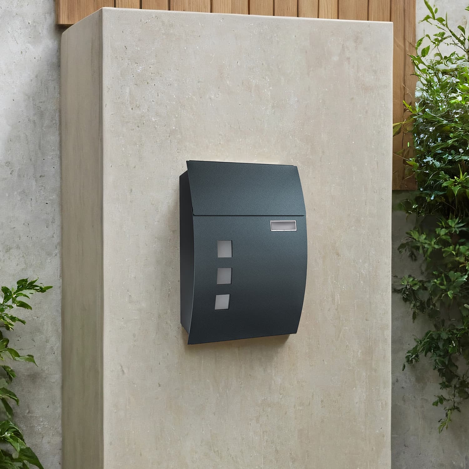 Mailbox - Metal - Anthracite Grey - Wall-Mounted