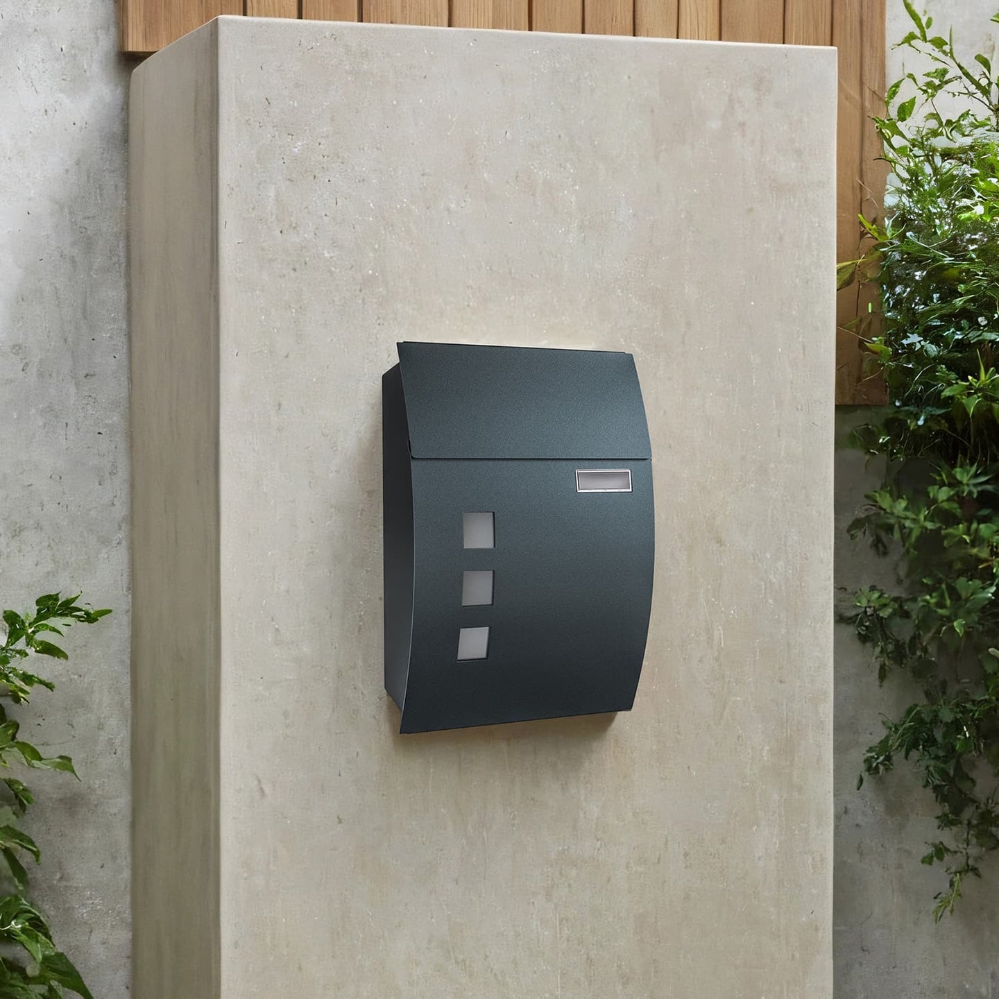 Mailbox - Metal - Anthracite Grey - Wall-Mounted