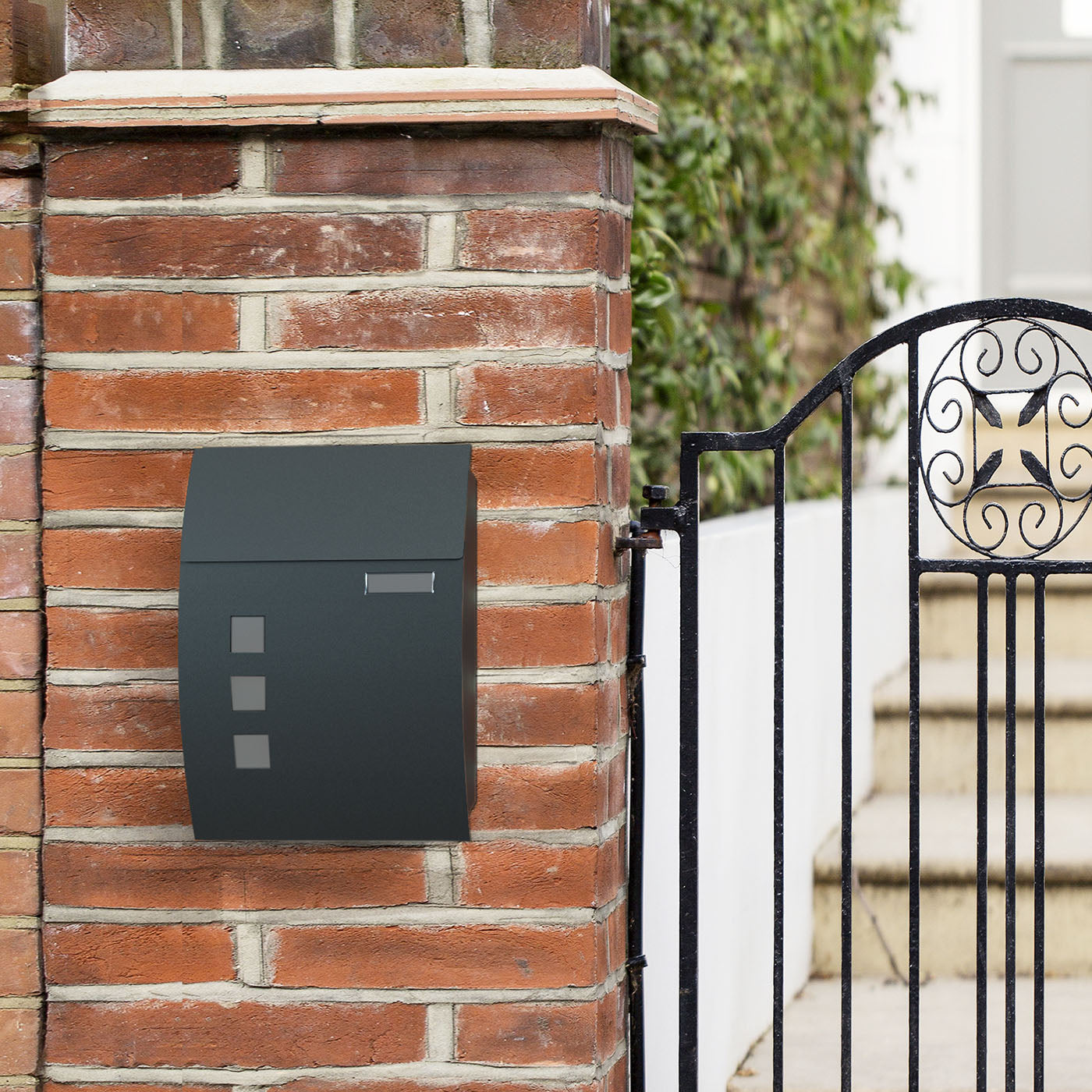 Wall-Mounted Mailbox - Metal - Anthracite Grey - Lockable with Viewing Window and Nameplate