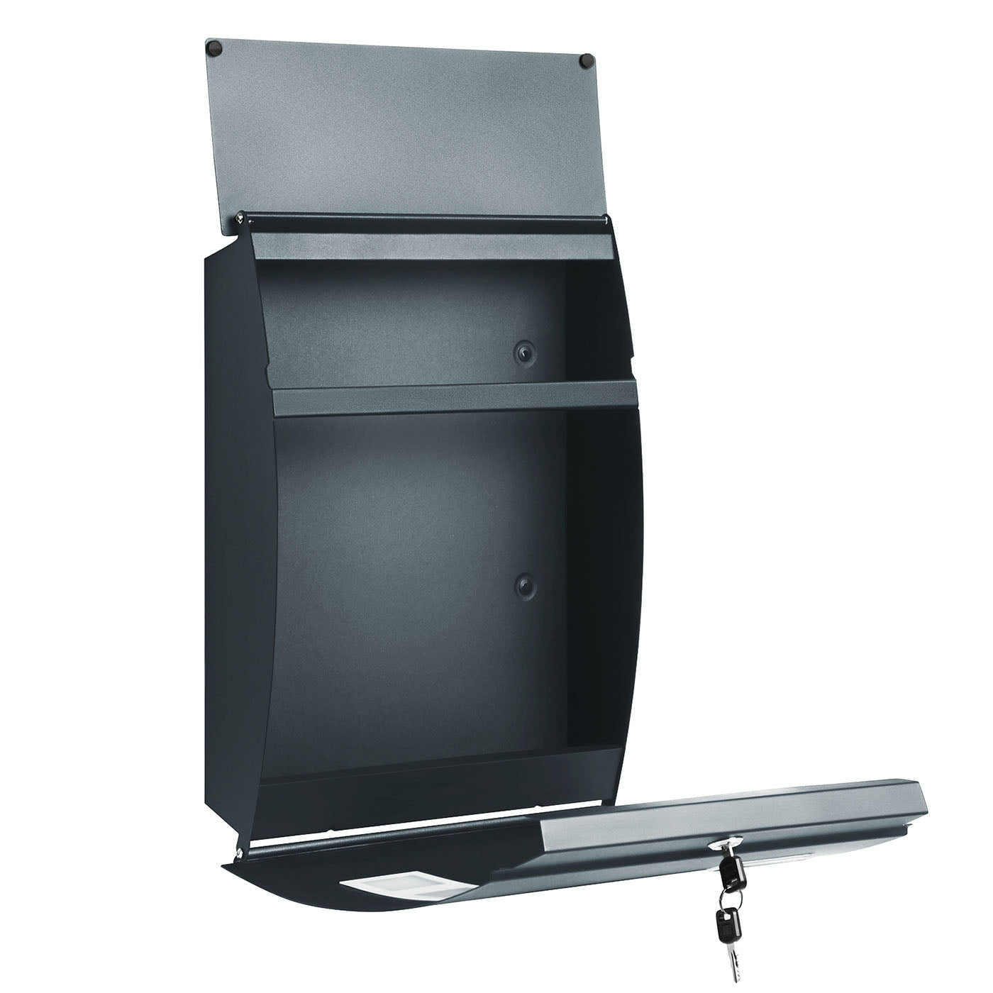 Wall-Mounted Mailbox - Metal - Anthracite Grey - Lockable with Viewing Window and Nameplate