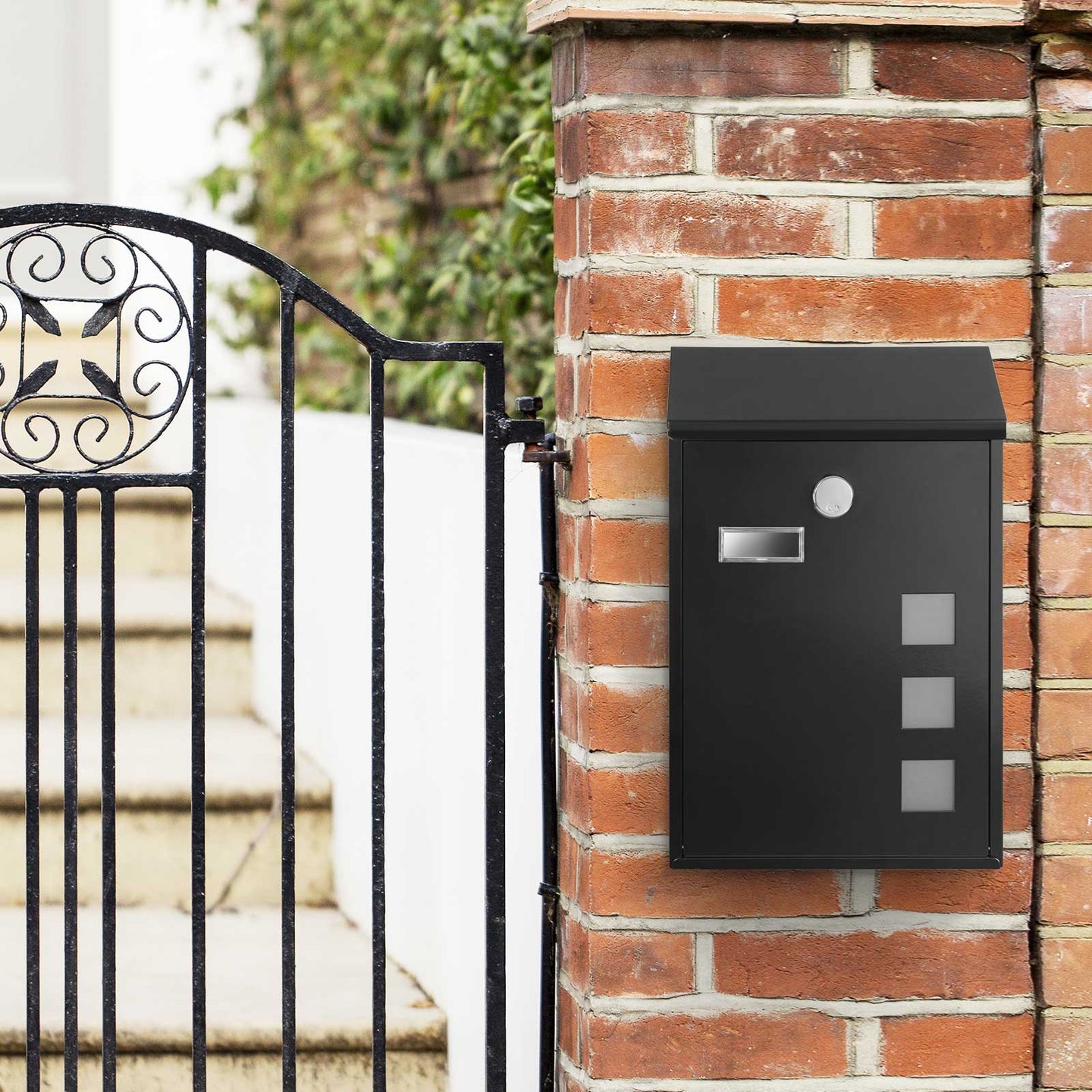 Wall-Mounted Post Letter Box - Copper Core - Black