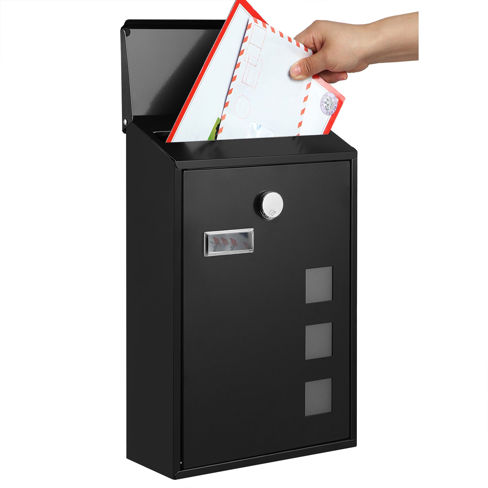 Wall-Mounted Post Letter Box - Copper Core - Black