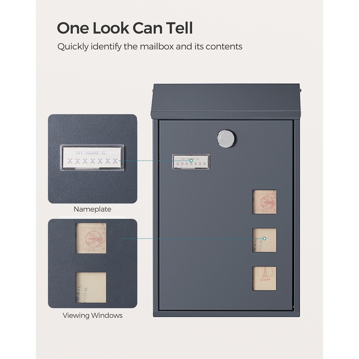 Wall-Mounted Mailbox - Copper Core - Black