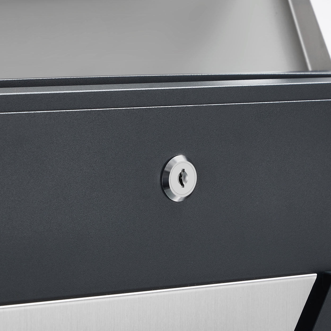Large Wall-Mounted Locking Mailbox - Stainless Steel - Silver - with Viewing Windows and Keys