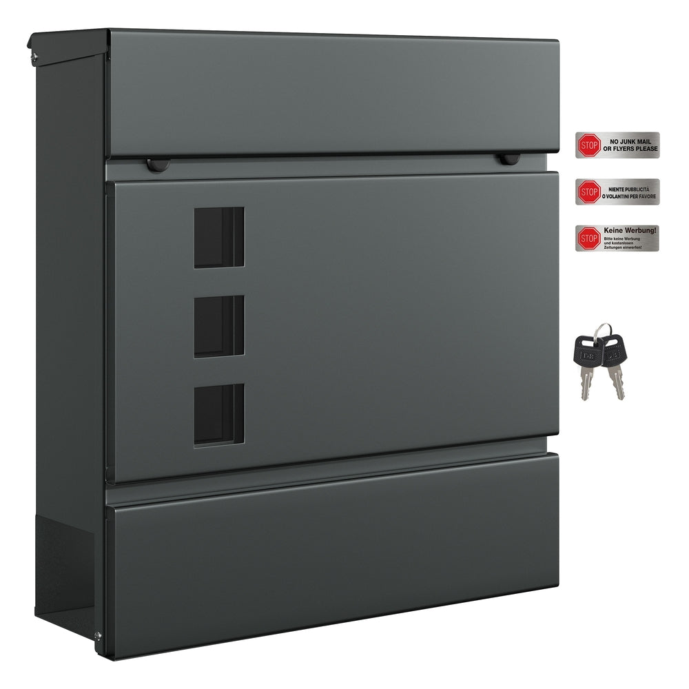 Modern Mailbox - 9.5L - Steel - Lockable