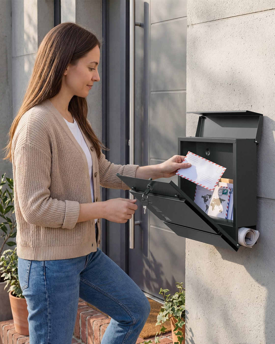 Modern Mailbox - 9.5L - Steel - Lockable
