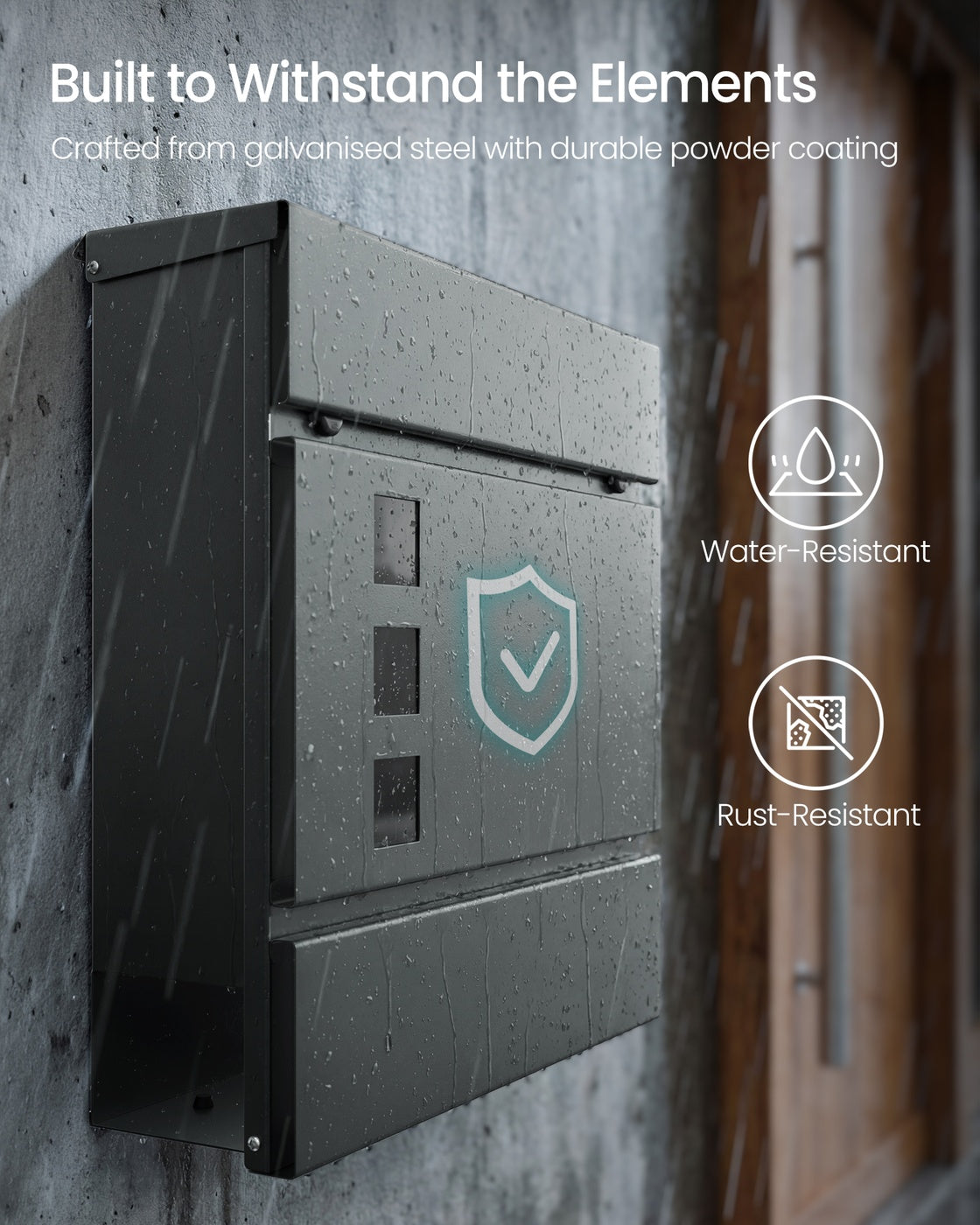 Modern Mailbox - 9.5L - Steel - Lockable