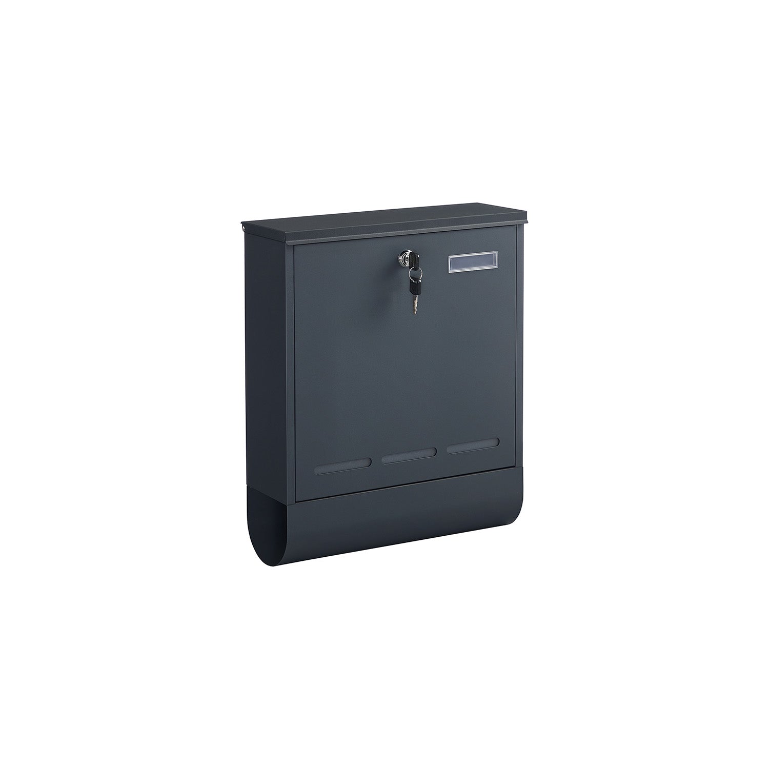Wall-Mounted Letter Box - Metal - Anthracite Grey - Secure with Viewing Window and Newspaper Holder